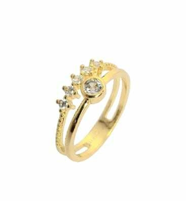 anel duplo folheado a ouro 18k