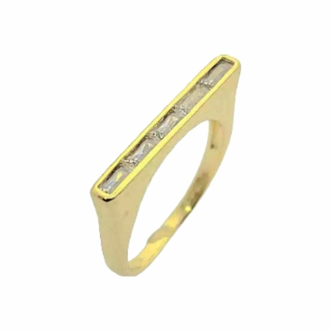Anel Reto Folheado a Ouro 18k