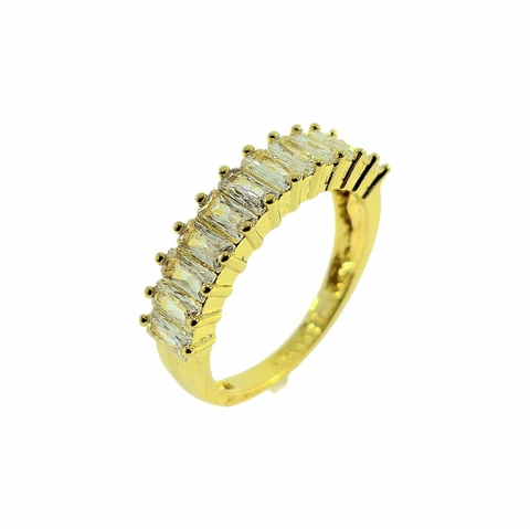 Anel Meia Aliança Folheado Ouro 18k