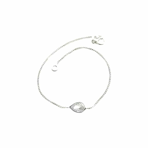 Pulseira Prata com Zircônia em Gota