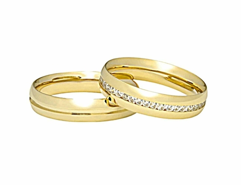Aliança folheada a ouro 18k Milão / Par
