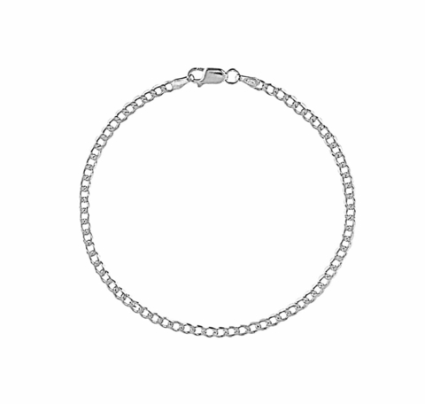 Pulseira em prata grumet 1x1 / 5 mm