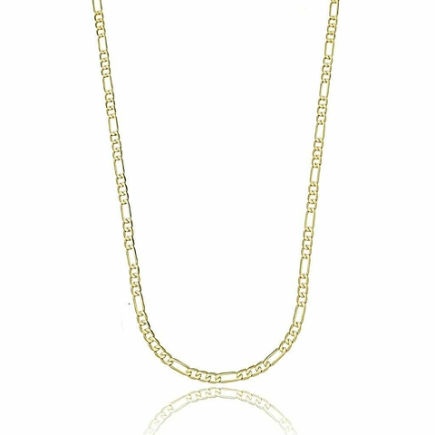Colar folheado a ouro 18k com elos grumet 3x1 2 mm