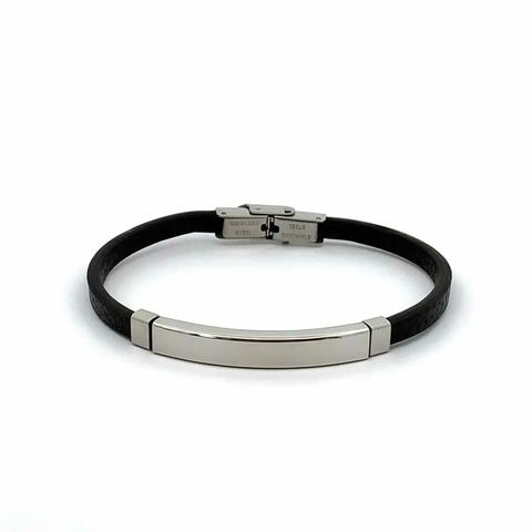 Pulseira de aço com silicone
