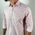 Camisa Ml Slim Ft Listrada Rosa Claro