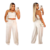 Conjunto Feminino de linho cropped e pantalona - Charm Modell - Moda Feminina