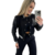 Jaqueta Bomber Feminina Colegial Com Manga De Couro - Charm Modell - Moda Feminina