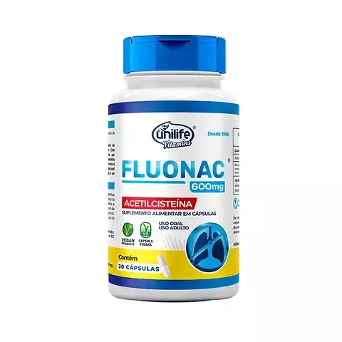 Unilife Vitaminas FluoNac Acetilcisteína 30 Cápsulas 600mg
