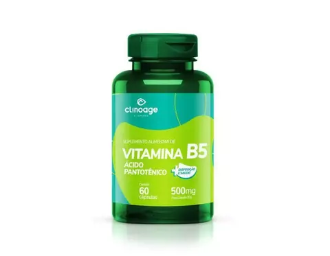 Clinoage Vitamina B5 Ácido Pantotênico 60 Cápsulas 500mg