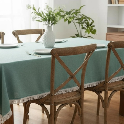 Mantel de Tusor con Flecos - 140 x 250 cm.