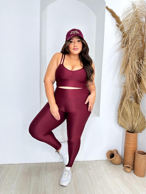 Conjunto Fitness Plus Size Bianca Marsala