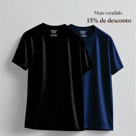 kit 2 malha MODAL com elastano preto e marinho