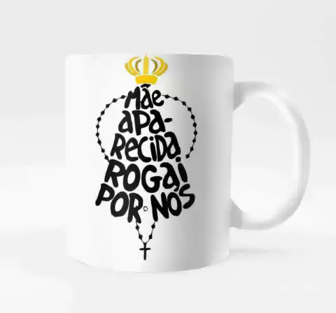 Caneca Porcelana Nossa Senhora Aparecida Rogai Por Nós - comprar online