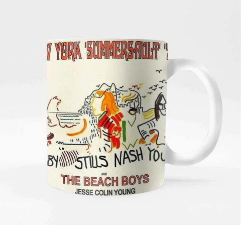 Caneca Porcelana Crosby Stills Nash Young Rock - comprar online