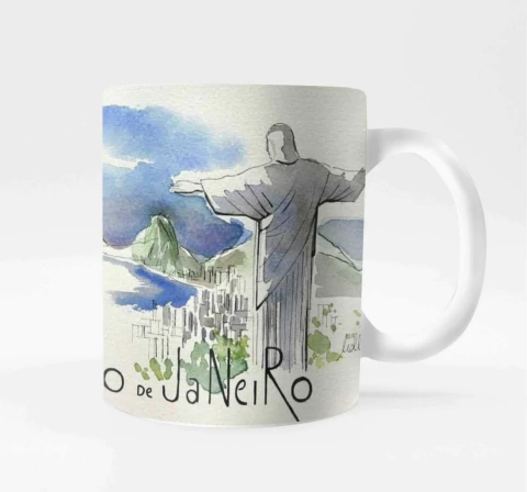 Caneca Porcelana Rio de Janeiro Arte Gold - comprar online