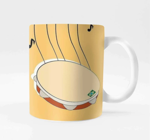 Caneca Porcelana Arte Pagode Samba Pandeiro - comprar online