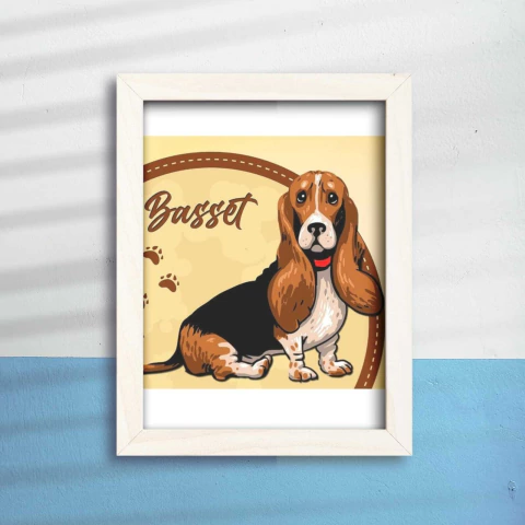 Quadro Decorativo Arte Raça Basset - comprar online