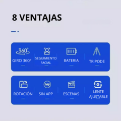 Soporte de teléfono con seguimiento facial automático, con rotación 360 grados. - comprar en línea