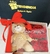 Regalo de tapa transparente con rosas y oso de peluche