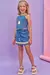Conjunto de Blusa Cropped e Short Saia em Jeans Liz com Elastano Kukiê - Delicata Kids 
