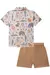 Conjunto Bebê Menino Safari de Camisa em Malha Wave e Bermuda em Cotton Jeans com Elastano 82090 LucBoo - Delicata Kids 