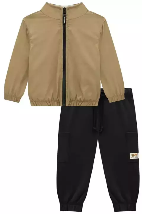 Conjunto de Jaqueta Corta Vento em Nylon Ergono/ e Malha Comfy e Calça Jogger em Termoskin 80470 LucBoo Bebê Menino - comprar online