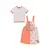 CONJUNTO JARDINEIRA LARANJA COM BLUSA CANELADA BRANCA COQUEIRO MOMI - Delicata Kids 