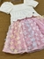 CONJUNTO ROSA DE TULE COM FLORES 3D MOMI na internet