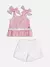 CONJUNTO VERMELHO LISTRADO COM LAÇO MOMI na internet