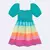Vestido Infantil Kukiê Lastex Listrado Azul e Colorido - comprar online