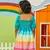Vestido Infantil Kukiê Lastex Listrado Azul e Colorido na internet