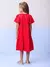 VESTIDO VERMELHO DE LAÇO COM STRASS MOMI - comprar online