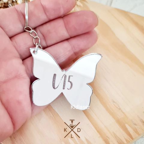 Kit Chaveiros Borboleta em Acrílico Espelhado - Kld Laser