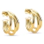 Brinco Tripla Argola Tubular Banhado a Ouro 18k