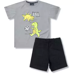 CONJUNTO DINO FUTEBOL CINZA (385606) - comprar online