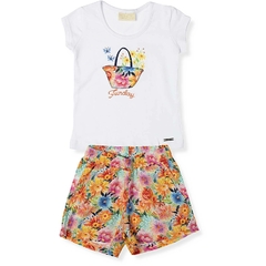 CONJUNTO BORDADO FUNDAY FLORAL LARANJA (385647) - comprar online