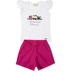 CONJUNTO BORDADO TROPICAL ISLAND PINK (385656) - comprar online