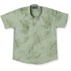 CAMISA SOCIAL MANGA CURTA ESTAMPADA VERDE (385682)
