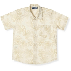CAMISA SOCIAL MANGA CURTA ESTAMPADA BEGE (3856830