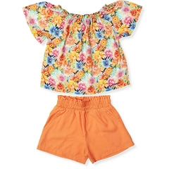 CONJUNTO BATA ESTAMPADA LARANJA (385718) - comprar online
