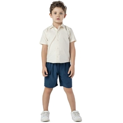 CAMISA SOCIAL MANGA CURTA BEGE (385679) - comprar online