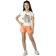 CONJUNTO SANDÁLIA LARANJA NEON (385709)