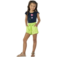 CONJUNTO BRODADO FLOR VERDE (385738)