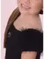 BLUSA RIB OMBRO A OMBRO FRUFRU TULE MANGAS 28876 - DolceBee - Vestindo Príncipes e Princesas