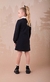 VESTIDO MOLETOM PRETO COM LACO BORDADO PAETE H5780 MOMI INV/25 na internet