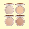 Pó compacto Pure Porcelain da Ruby Rose em quatro tonalidades diferentes, com embalagem aberta, exibindo a textura do produto.