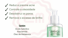 Sabonete facial Acnederme da Payot, com benefícios como controle da oleosidade e redução de acne.
