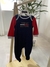 Macacão Botão Azul e Vermelho com Pezinho | Tommy Hilfiger