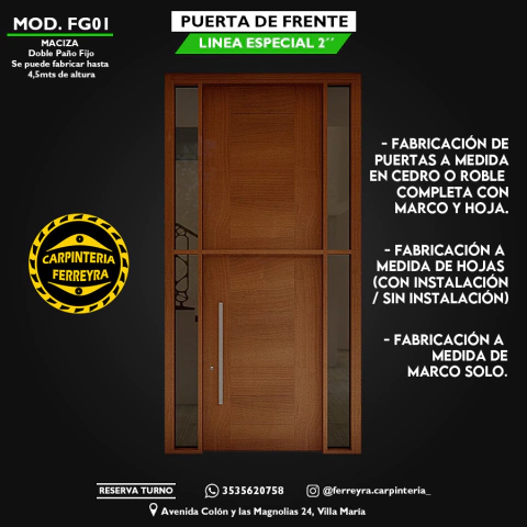 Puerta de Frente Especial Maciza 2"
