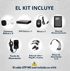 Kit Seguridad Dahua Dvr 4ch + 4 Camaras 1080p +disco Color Blanco en internet